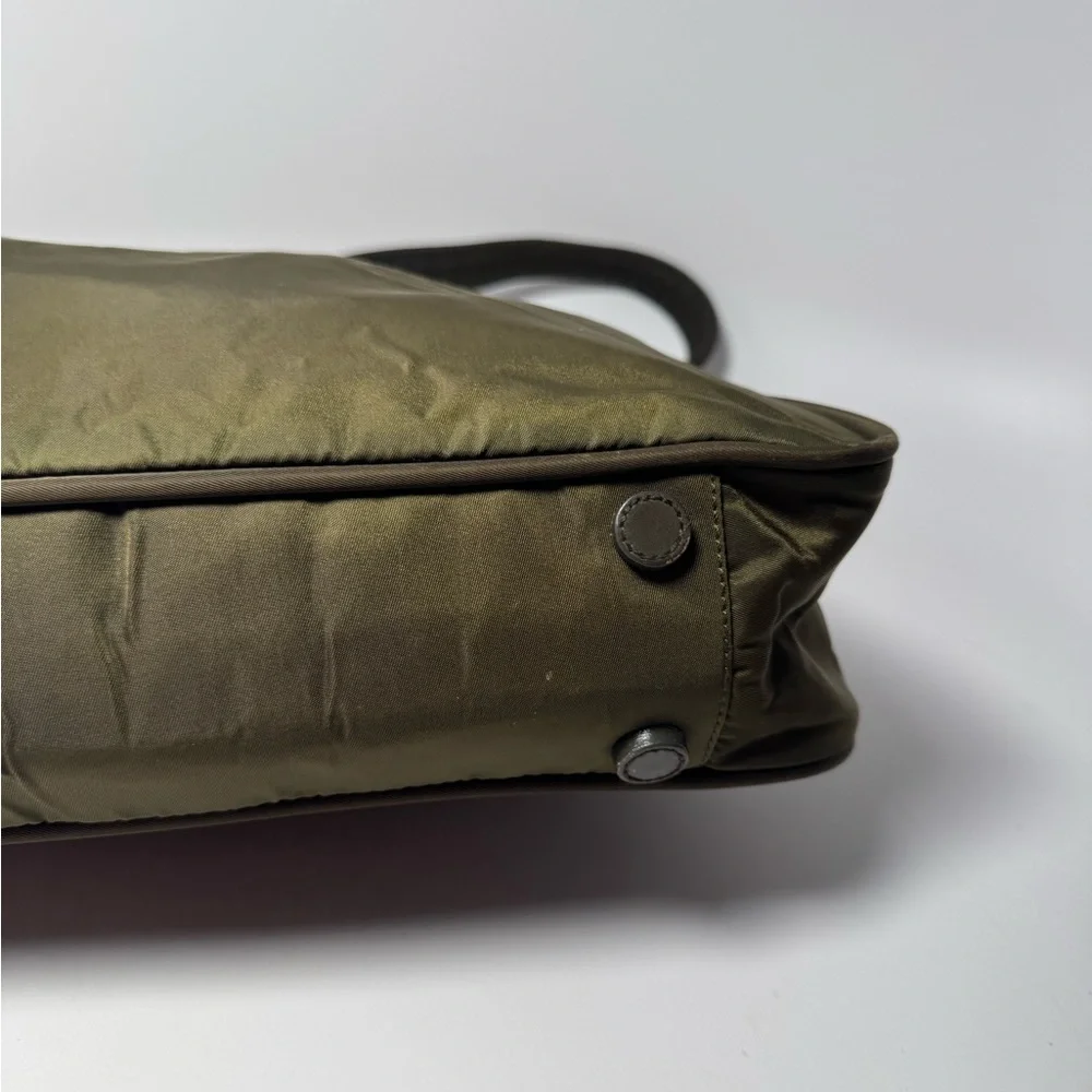 SOLD Prada Olive Green Nylon Shoulder Bag Hobo Style Luxury Fashion - Picture 10 of 16